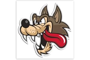 SkinoEu® 2 x Autocollant Stickers Vinyle Loup Wolf pour Ordinateur Portable iPad Panneau Voyage Cadeau Car Voiture Fenêtre Porte Moto Casque Vélo B 96