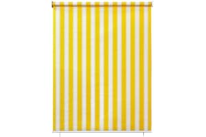 paramondo Estor Vertical Enrollable para Exterior Impermeable Resistente Anti UV Protección de la Privacidad Amarillo - Blanco, 140 x 140 cm