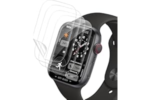 Carantee Verre Trempé pour Apple Watch 4/5/6/se 44mm protection écran, 4 pièces TPU Haute Sensibilité Anti Rayures vitre protection, Ultra HD 3D Sans Bulle Film Protection D'écran pour Watch se 44mm