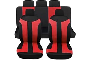 Susy Shop Coprisedili Auto Modello Universali LS05 Kit Anteriore e Posteriore Per Utilitarie Medie Piccole Non Adatto Ai Suv (Rosso)