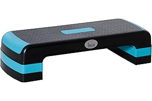 HOMCOM Step de Aeróbic Plataforma Step para Fitness con Altura Ajustable de 10/15/20 cm Tabla de Ejercicio en Casa Gimnasio Oficina Carga 150 kg 78x28x20 cm