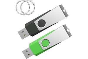 Wooolken Clé USB 64 Go Lot de 2, USB 2.0 pour PC/Ordinateur Portable/Smart TV/Voiture（Noir et Vert）