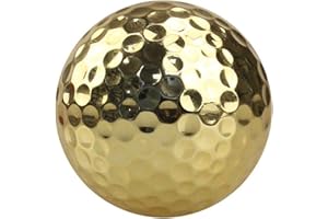 Ardorman 1/6 Stück Goldene Golfbälle, Tragbar Hochwertige Doppelschichtvergoldung Goldene Golfbälle