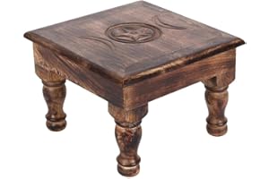 SOMETHING DIFFERENT Czarujący brązowy drewniany potrójny księżyc drewniany stół ołtarzowy - 21 cm x szer. 30 cm (1 szt.) - wykwintna dekoracja, wysokiej jakości rzemiosło - idealny do duchowej dekoracji domu