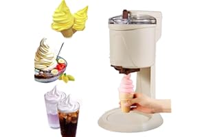 MZBDYYF Machine de crème glacée à Service Souple - Maison Bricolage Cuisine Automatique Mini Fruit Soft Serve Machine de crème glacée, Saine, Simple opération de poussée