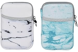 AF-WAN Lot de 2 pochettes de rangement pour disque dur externe de 2,5" - Étanche et résistant aux chocs - Pour la maison, le bureau et les déplacements - Marbre noir et marbre vert