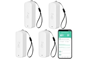 ZECAMIN Termometro Hygrometro WiFi, smart di Temperatura e umidità con monitoraggio tramite app remota,sensore di temperatura e umidità interno con esportazione di dati di archiviazione,compatibile Alexa.4PCS