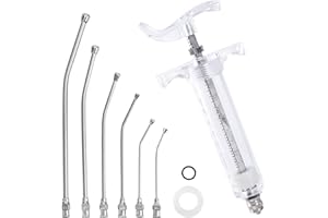 FULAIERGD 20ML Baby Bird Feeding Syringe Set Pet Syringe with 6 Pcs Curved Gavage Feeding Tubes and Stainless Steel Metal Feeding Spoon for Baby Birds Parrot Small Pet