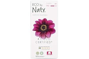 Eco by Naty Tampons with applicator - Super, 14 tampons. Plant-Based, Vegan, 100% Organic Cotton