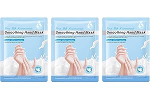 Shefave Moisturising Gloves Hand Mask,3 Pairs Hand Masks for Dry Hands Repair Whitening and Anti-aging,Suitable for Dry, Aging, Cracked Hands Intense Skin Nutrition Hand Cream Mask(Goat Milk Essence)