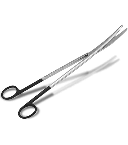 Aquarium-Pinzette Aus Edelstahl – 38 Cm, Gebogen | Rutschfeste Spitze | Für Pflanzen, Futter & Reptilien