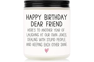 GOWELLY Best Friend Birthday Gifts, Birthday Gifts for Women Friends- 7oz Lavender Scented Soy Wax Candle- Friend Birthday Gifts, Funny Birthday Gift for Women