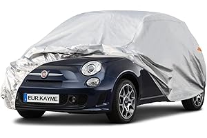 Telo Copriauto da Esterno, Kayme Copertura per Auto Impermeabile Anti UV Anti Vento Antipolvere, Compatibile con Fiat 500, Abarth 595 695, Twingo, 108, Picanto, Adatto per City Car fino a 365 cm.
