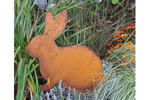 Bornhöft - Decorazione da Giardino a Forma di Coniglio Pasquale, Effetto ruggine
