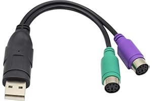 zdyCGTime USB Male to Dual PS2 Female Converter Splitter,Keyboard Mouse Converter Cable,PS2 to USB Adapter,USB to 6Pin Splitter Cable,Support Win98/ME/2000/XP/7/8/8.1,etc.(20cm/1Pack)