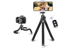 UBeesize Mini trépied pour smartphone et appareil photo antidérapant léger avec télécommande Bluetooth pour voyage, camping, selfie