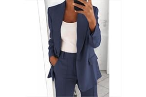 ZXCW 2022 otoño e Invierno Europeo y Americano Moda Solapa Slim Cardigan Traje Traje Chaqueta Mujeres-Blue,XXL