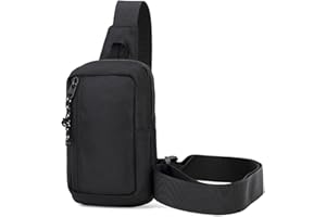 A-QMZL Petit Sac de Poitrine Imperméable Sacoche Homme Bandouliere, Pochette Telephone Portable Sling Bag Sac Bandoulière pour Femme Homme pour Cyclisme Voyage Casual (noir2)