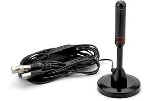 HENGBIRD DVB-T2 Antenne - Digitale Zimmerantenne für Fernseher, Antenne mit Verstärker, 360 Grad Empfang - Mit Magnetfuß - 5 Meter Kabel, Unterstützt 4K HD-Kanäle & Alle TV-Geräte