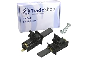 TRADE-SHOP 2x Kohlebürsten für viele Waschmaschinen wie Vedette DeDietrich Edesa Europart Lynx Nogamatic Ocean Gorenje Fagor Hoover Nogamatic SMEG Motorkohlen