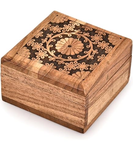 Amazon.de: Simandra Thuja Holz Schatulle Dose Schmuckdose Holzschachtel  Holzdose Holzschatulle Wurzelholz Kiste rund Gre Mittel