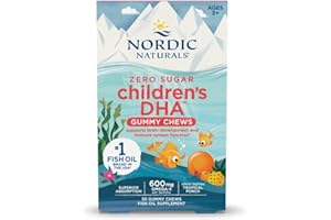 ‎NORDIC NATURALS Nordic Naturals Zero Sugar Children’s DHA Gummy Chews – 30 zuckerfreie Gummis – Kinder Omega‑3‑Snack
