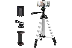 Smartphone Stativ, ZETONG Handy Stativ mit Fernbedienung 106cm/42 Zoll Dreibein Stative für iPhone 12/Galaxy S10 S20 Huawei P30 Fotostativ Filmen