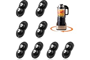 TRVL FIELDER Selbstklebende Lenkrollen, 360° schwenkbares Universal-Lenkrad, Mini-Rollenkugellager für kleine Küchengeräte, Aufbewahrungsbox, Mülleimer DIY (mit 2 Kugellagern, schwarz, 8 PCS)