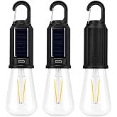 3&rsquo;l&uuml; Set Solar Şarjlı LED Kamp Lambası, Type-C Şarj Girişli Sıcak Beyaz Işıklı Askı Kancalı Taşınabilir Ampul, Kamp &Ccedil;adır Kar