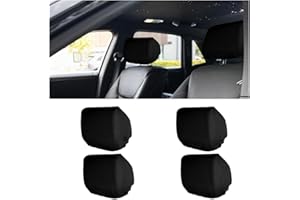 JNNJ 4 Pièces Housse D'appui-Tête De Voiture, Housse D'appui-Tête Lavable Et Anti-Poussière, Housse De Protection pour Appui-Tête Respirante, pour Véhicules, Voiture Monospace, Automobile(Noir)