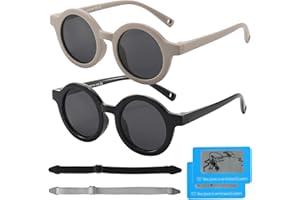 HTTDSLF Occhiali da Sole Neonato, 2 Paia Polarizzati Occhiali da Sole Bambino Bambina, Occhiali Neonato, Protezione UV400