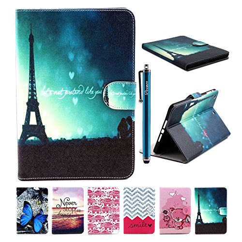 iPad Mini 3 Hülle, Deenor Night tower Pattern PU Leder Abdeckung Stand Flip Schutzhülle Hülle für Apple iPad Mini 1/2/3 Generation. (Night tower)