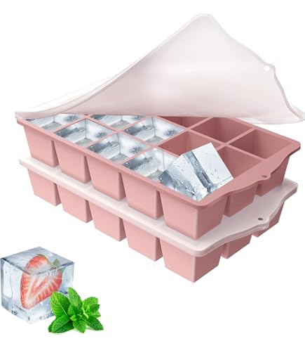 Stampo Ghiaccio Grande JRISBO 4.5cm - 2 Vaschette Silicone Con Coperchio, Senza BPA - Foto 9