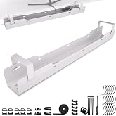 Desk Cable Tray &ndash; Large Tray up to 15 kg (White) | Can be folded on both sides &middot; Space for cables and power strips &middot; Cable ma