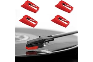 EIYVPRA 4 Pack Pointe de Lecture Aiguille Tourne Disque Universel Platine, Aiguille Diamant de Remplacement, Vinyle Aiguilles pour Platine Diamant pour Tourne Disque Vinyle, Aiguilles Tourne Disque