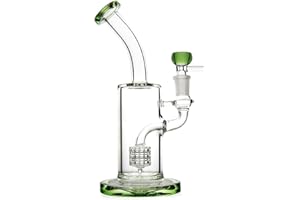 The7boX Bong à eau en verre avec percolateur Vert 14 mm
