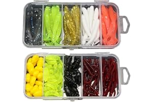 PHCOZY 150 Esca per Pesca Vermi Artificiali in Plastica Morbida per Una Simulazione Realistica Ideale per la Pesca del Esche da Pesca Morbide e Resistenti in Plastica di Alta qualità
