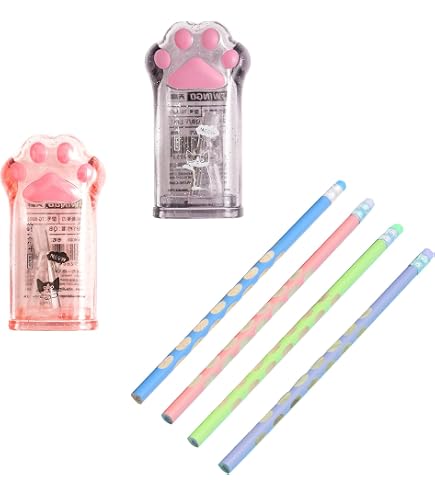 Temperamatite a forma di zampa di gatto rosa, materiale scolastico
