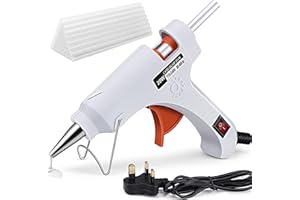AESTUSTHERI Glue Gun - 20W Mini Hot Glue Gun with 50 pcs 7 x 100 mm Glue Sticks - Glue Gun for Crafting - Fast-Heating Hot Melt Glue Gun for DIY Arts - Crafts - Fabric - Wood - Glass - Card - Home Repairs (White)