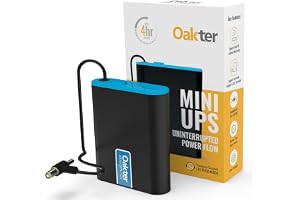 Oakter Mini UPS for 12V WiFi Router Broadband Modem | Backup Upto 4 Hours 2x2000 mAh 14.8 Wh| WiFi UPS Power Backup During Power Cuts | UPS Broadband Modem | Current Surge & Deep Discharge Protection