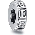 GLOWDAS Initial A-Z Letter Spacer Charms, Antique 925 Sterling Silver 26 Alphabet Rubber Stopper Beads, fits European DIY Bracelet, Personalized Gifts for Mothers Day/Birthday/Christmas