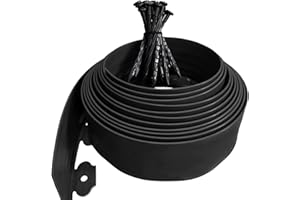 FOCEFEC Flexible Garden Edging Border 10m, 10cm High Plastic Edging for Lawns & Gardens, Heavy-Duty Lawn Edging Strip with 30pcs Stakes, Durable Landscape Border Edging, Professional Landscape Dividers