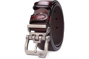 BISON DENIM Hommes Ceinture En Cuir Ceinture En Alliage Décontractée Ceintures ceinture en jean38 mm de large, avec boîte cadeau