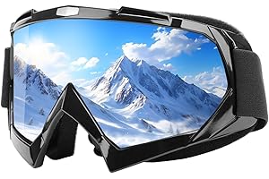 VSIFEHSO Skibrille Erwachsene 100% UV-Schutz Anti-Beschlag Snowboardbrille für Brillenträger OTG-Design Skibrillen Herren Damen Geeignet zum Skifahren Snowboarden Radfahren Wandern
