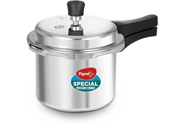 Pigeon By Stovekraft 12260 Induction Base Outer Lid Aluminium Pressure Cooker, 3Liters, Silver