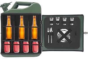 HIKUUER 20 l behållare minibar 35 x 15,5 x 47 cm bärbar whiskybar skåp med sidospänne och remmar personliga presenter för män