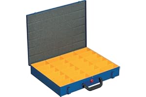 Allit 454122, Valigetta per attrezzi in lamiera, per pezzi piccoli, 24 scomparti, 44/24 x 63 cm