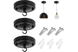 Dasyusuo 3Pcs Techo de Gancho de Araña Gancho de techo para candelabro Vintage Candelabro Placa Techo Gancho de Techo de Hierro para luces colgantes,ventiladores (negro)