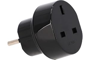 LED Universum Adapter podróżny do GB Anglii Cypru, Hong Kongu, V.A.Emirate, wtyczka (typ G) na gniazdo wtykowe ze stykiem ochronnym / Euro (typ F) - czarny | wtyczka podróżna adapter do gniazdka