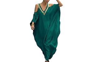 YouKD Femmes Robe Longue Maxi Kaftan D'été Bohème Maillot De Bain Plage Cover Up Robes
